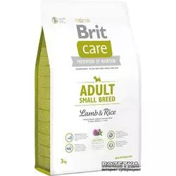 Сухий корм для дорослих собак дрібних порід Бріт Brit Care Adult Small Breed Lamb & Rice 3 кг