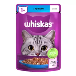 Whiskas® з тунцем у желе для дорослих котів 85г