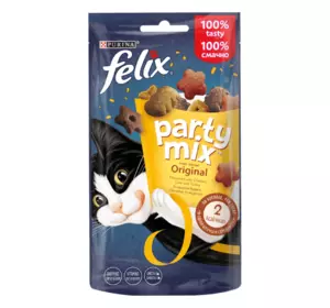 Ласощі для дорослих котів Felix (Фелікс) Party Mix Оріджинал Мікс (курка, печінка індичка), 60 г