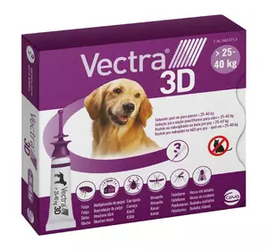 Vectra 3D (Вектра 3D) для собак вагою 25 - 40 кг (1 піпетка 4.7 мл), Ceva Франція (термін до 30.06.2025 р)
