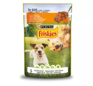 Вологий корм Friskies (Фріскіс) шматочки у підливці з куркою та морквою для дорослих собак, 100 г