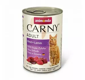 Вологий корм Animonda Carny для дорослих котів, з яловичиною та ягням, 400 г