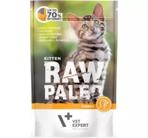 Вологий корм для кошенят Vet Expert Raw Paleo Kitten Turkey з індичкою, 100 г
