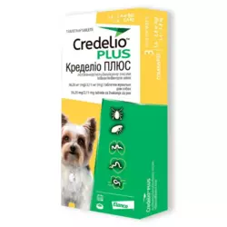 Кределіо ПЛЮС від бліх кліщів і гельмінтів №1 таблетка для собак вагою 1.4 - 2.8 кг Elanco