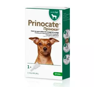 Крапли Прінокат (Prinocate) для собак від зовнішніх і внутрішніх паразитів до 4 кг (1 піпетка 0,4 мл) KRKA