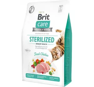 Сухий корм для стерилізованих котів Бріт Brit Care Cat GF Sterilized Urinary Health з куркою, 2 кг