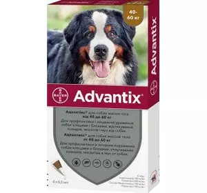 Краплі Адвантікс для собак вагою 40-60 кг 6,0 мл 1 піпетка BAYER (термін до 09.2023)