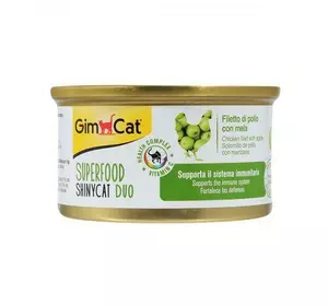 Вологий корм GimCat Shiny Cat Superfood для котів, курка та яблуко, 70 г