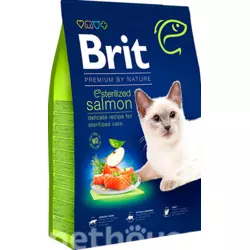 Сухий корм Бріт Brit Premium by Nature Cat Sterilized Salmon з лососем для котів, 8 кг