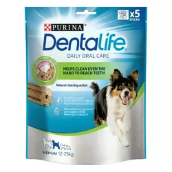 Додатковий сухий корм Purina Dentalife для дорослих собак середніх порід (для підтримки здоров'я порожнини рота) 5x23 г