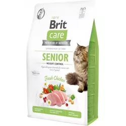 Сухий корм для літніх котів з надмірною вагою Бріт Brit Care Cat GF Senior Weight Control з куркою, 0.4 кг
