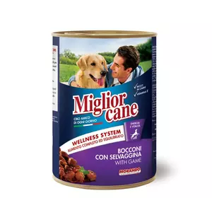 Вологі консерви для собак з шматочками дичини 405 г Migliorcane
