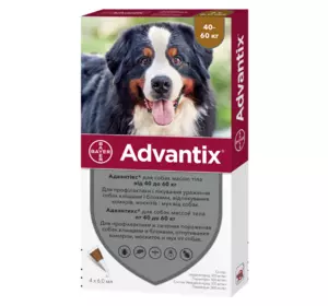 Адвантікс краплі для собак вагою від 40 до 60 кг (4 піпетки по 6.0 мл), BAYER