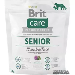 Сухий корм для літніх собак усіх порід Бріт Brit Care Senior All Breed Lamb & Rice 1 кг