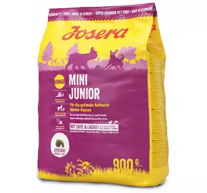 Сухий корм Josera MiniJunior (Junior/Adult Mini) для цуценят і дорослих собак дрібних порід, 900 г