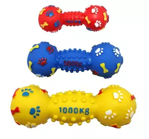 Іграшка гантель вінілова міна з шипами, лапками і кісточками 19см EV058 ZooMax