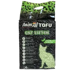 Наповнювач для котячого туалету AnimAll Тофу з ароматом зеленого чаю Соєвий комкуючий 2.6 кг (6 л)
