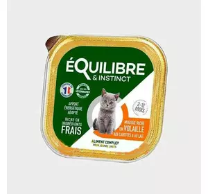 Мус Equilibre (Екулібре) для кошенят зі смаком птиці, моркви та молока 85 г