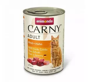 Вологий корм Animonda Carny для дорослих котів, з яловичиною та куркою, 400 г