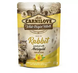 Вологий корм Carnilove cat pouch для кошенят з кроликом і календулою, 85 г