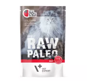 Вологий корм для котів Vet Expert Raw Paleo Adult Cat Beef з яловичиною, 100 г