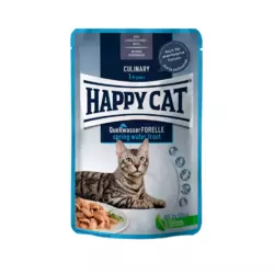 Вологий корм Happy Cat MIS Q-Forelle Pouch з фореллю для котів (шматочки в соусі) пауч, 85 г