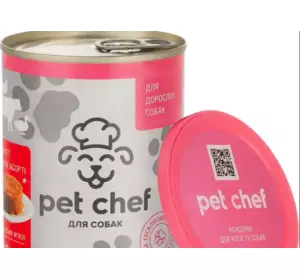 "Pet Chef"-паштет м'ясний для дорослих собак, м'ясне асорті, 360 г