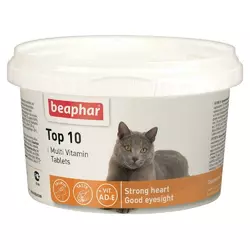 Top 10 Cat (Топ 10 для котів) 180 таблеток універсальний комплекс вітамінів, мінералів та мікроелементів Beaphar