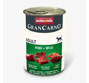 Вологий корм Animonda GranCarno для дорослих собак, з яловичиною та дичиною, 400 г
