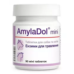 Дієтична добавка для собак і кішок АмілаДол міні (Dolfos AmylaDol mini) 90 таблеток Дольфос (DOLFOS)