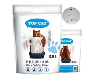 Силикагелевый наповнювач TOP CAT Premium 3,8 літра для котячого туалету
