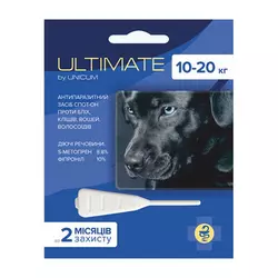 Ultimate UNICUM (Ультімейт Унікум) краплі від бліх, кліщів, вошей і волосоїдів для собак 10 - 20 кг 1,6 мл