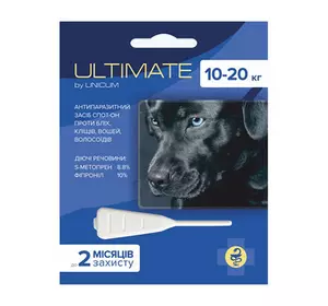 Ultimate UNICUM (Ультімейт Унікум) краплі від бліх, кліщів, вошей і волосоїдів для собак 10 - 20 кг 1,6 мл