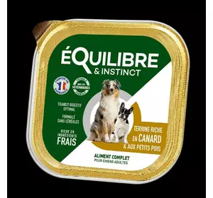 Паштет Equilibre (Екулібре) для дорослих собак з качкою та зеленим горошком 300 г