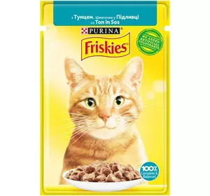 Корм для котів Friskies (Фріскіс) з тунцем шматочки у підливці 85 г, Purina