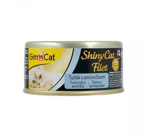 Вологий корм GimCat Shiny Cat Filet для котів, тунець та анчоус, 70 г