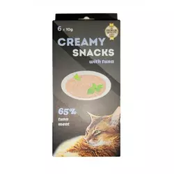 Ласощі Creamy Snacks (Кремі Снекс) для кішок, крем зі смаком тунця (в стиках), 6 х 10 г