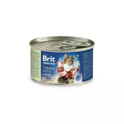 Вологий корм Brit Premium by Nature для котів, з індичкою та ягням, 200 г