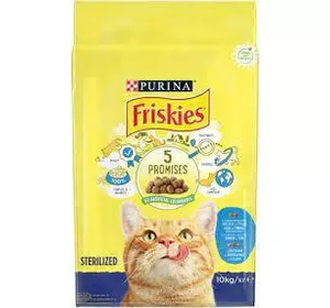 Сухий корм Friskies Sterilized для стерилізованих котів з лососем та овочами 10 кг