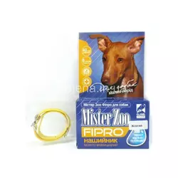 Нашийник Містер Зоо Фіпро проти бліх і кліщів для собак 40 см / 12 мм (жовтий)