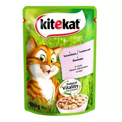 Kitekat Natural Vitality (Пауч) Консерви для кішок з лососем в соусі / 100 гр