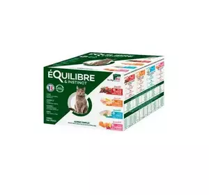 Набір Equilibre (Екулібре) шматочки в соусі для дорослих і стерилізованих котів 4 смаки, 24 шт x 85 г