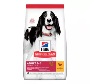 Корм для собак середніх порід Хіллс Hills SP Adult Medium 14 кг з куркою сухий корм для собак віком від 1 до 6 років