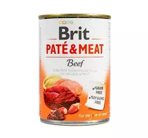 Вологий корм Brit Care Pate & Meat для собак, з яловичиною та індичкою, 400 г