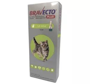 Бравекто плюс 112.5 мг краплі 1 піпетка для кішок 1.2-2.8 кг (від блохів і кліщів до 12 тижнів) MSD