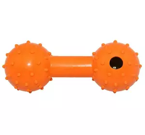 Іграшка гумова гантель пищалка з шипами 12см ER065 ZooMax