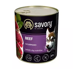 Вологий корм Savory для дорослих собак усіх порід, з яловичиною, 800 г