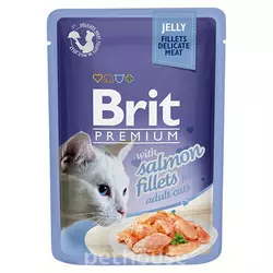 Вологий корм Бріт Brit Premium Філе лосося в желе для котів 85 г