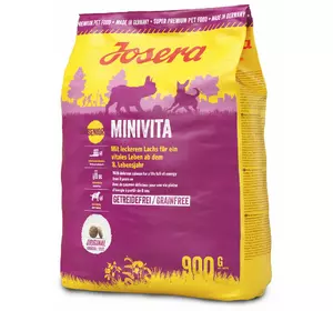 Сухий корм Josera MiniSenior (Minivita) з лососем для малоактивних собак мініатюрних порід з 8-го року життя, 900 г