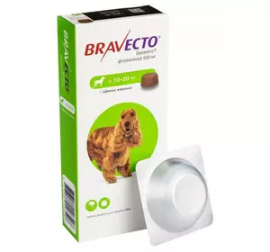 Бравекто (Bravecto) 500 мг 1 таблетка для собак 10-20кг (від блох і кліщів на 3 місяці) MSD Нідерланди (термін до 04.2025 р)